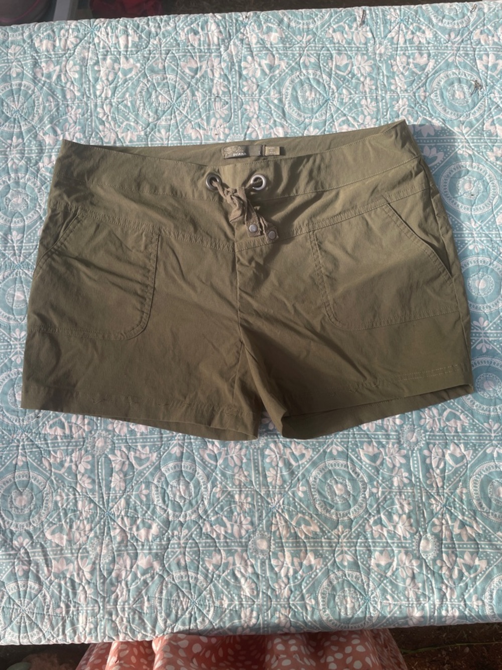 Prana Olive Green Women's Drawstring Shorts